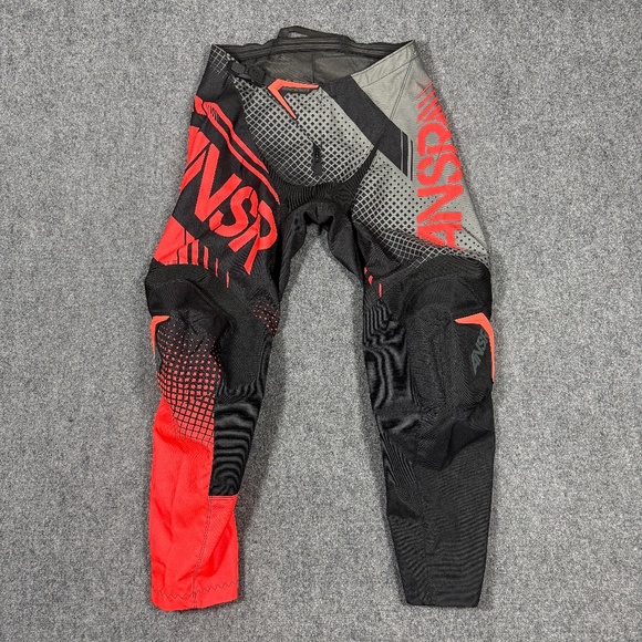 Answer Racing Vintage Syncron Pants Mens Size 30 Black Red Orange 0453 - Picture 1 of 15